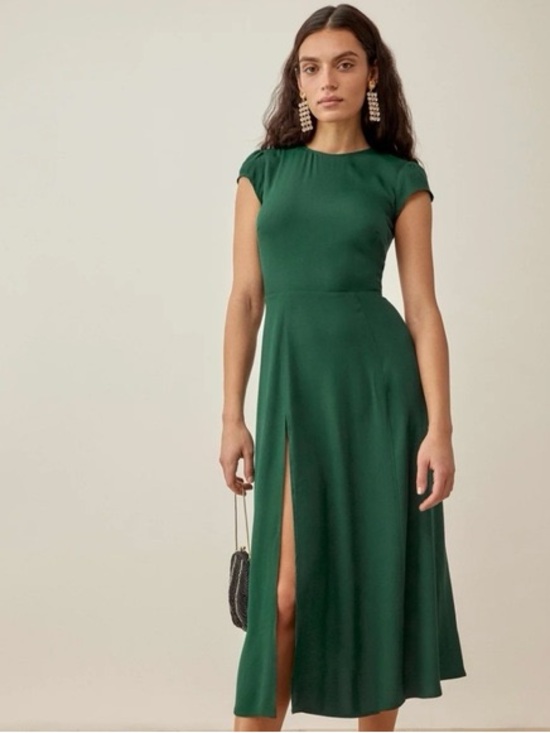 Reformation Dresses & Skirts - NWT Reformation Gavin Midi Dress in Emerald 10
